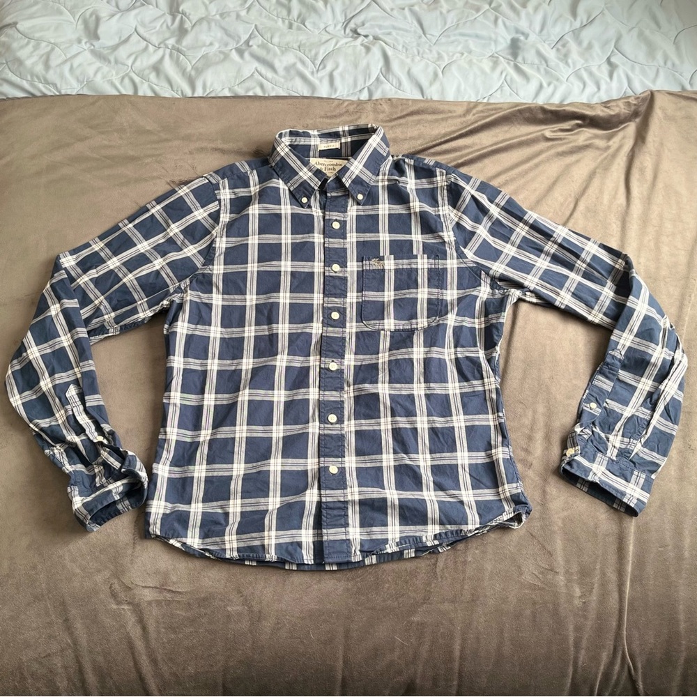 Abercrombie Men's Muscle Blue Plaid Flannel - Size XXL